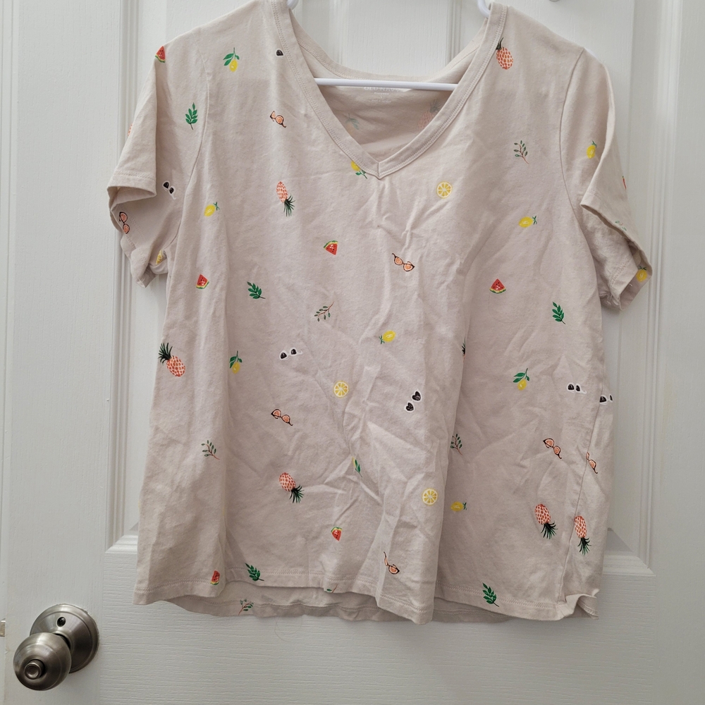 Old Navy Women's Beige Graphic Tee